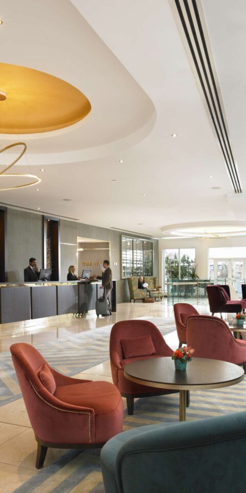 The reception area at Dunboyne Castle Hotel &amp; Spa in County Meath.