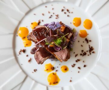 seared-duck-dish-top-view